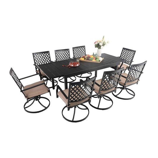 Sophia & William 7 Peices Outdoor Patio Dining Set Swivel Chairs and Table Set