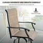 Sophia & William 2 Pcs Outdoor Swivel Metal Bar Stools Patio Height Textilene Chairs in Brown