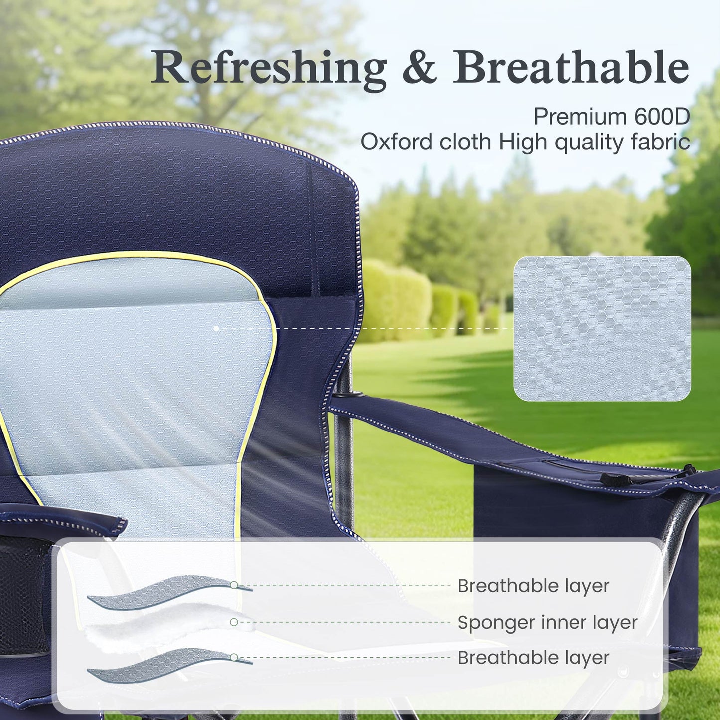 Sophia & William Foldable Canopy Chair Portable Camping Lounge Chair Outdoor Sunshade Canopy Chair with Cup Holder, Royal Blue