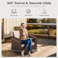 Sophia & William 9 Pieces Patio Furniture Set with Swivel Chairs and 56¡± Fire Pit Table, Beige
