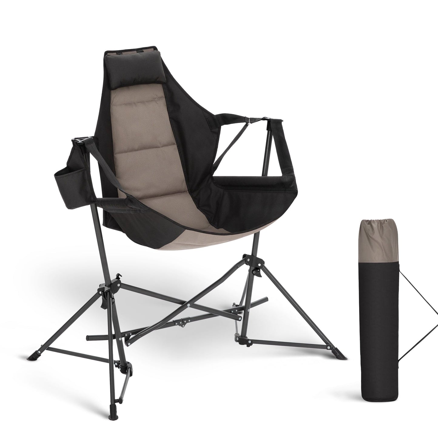 Alpha Joy Hammock Camping Chair Folding Rocking Chair, Black