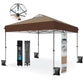 Alpha Joy 10x10ft Pop-up Canopy Instant Outdoor Canopy Tent Portable Straight Leg Shelter with Roller Bag for Outside, Brown