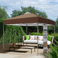 Alpha Joy 10x10ft Pop-up Canopy Instant Outdoor Canopy Tent Portable Straight Leg Shelter with Roller Bag for Outside, Brown