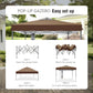 Alpha Joy 10x10ft Pop-up Canopy Instant Outdoor Canopy Tent Portable Straight Leg Shelter with Roller Bag for Outside, Brown