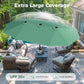Alpha Joy 15ft Outdoor Patio Umbrella Extra-Large Double-Sided Garden Umbrella with Crank Handle and Base - Mint