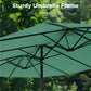 Alpha Joy 15ft Outdoor Patio Umbrella Extra-Large Double-Sided Garden Umbrella with Crank Handle and Base - Mint
