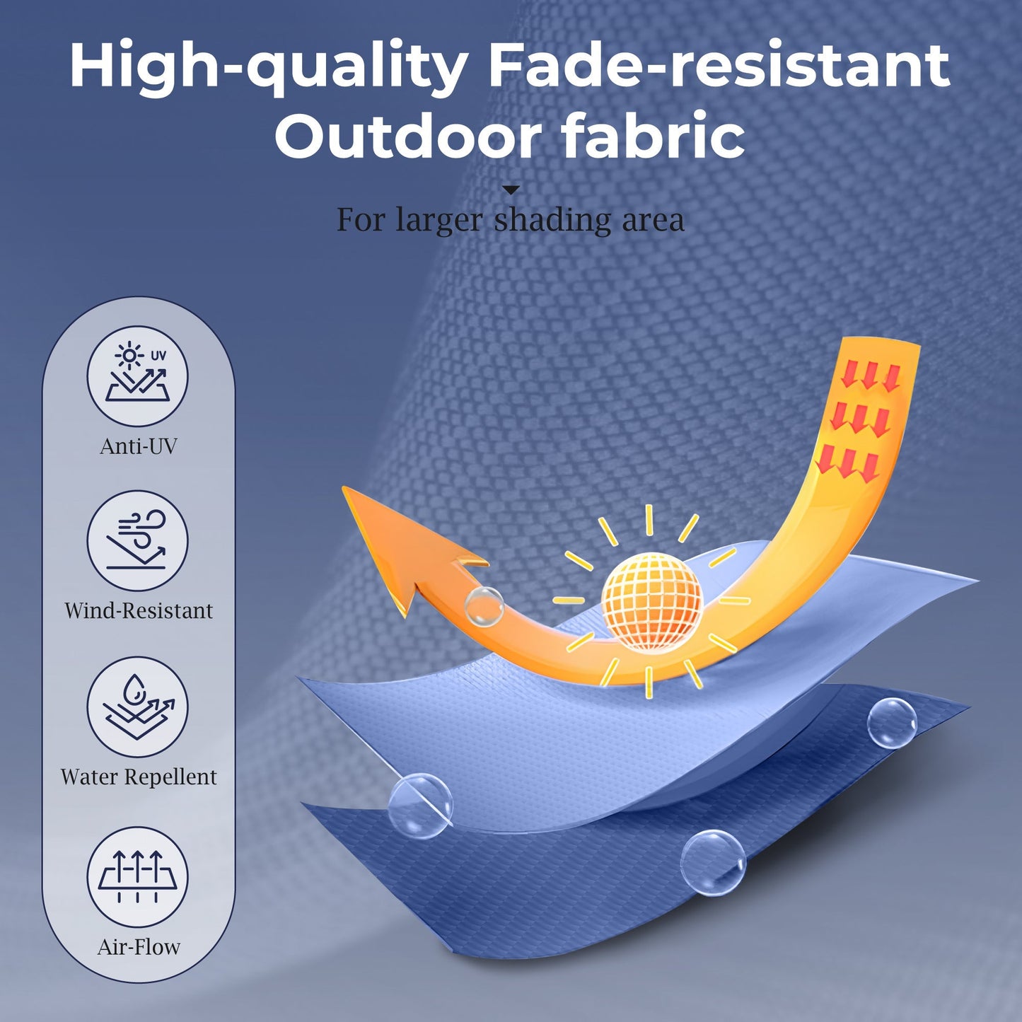 Alpha Joy 13x6.5ft Double-Sided Extra Large Outdoor Patio Market Rectangle Umbrella with Crank Handle, Haze Blue