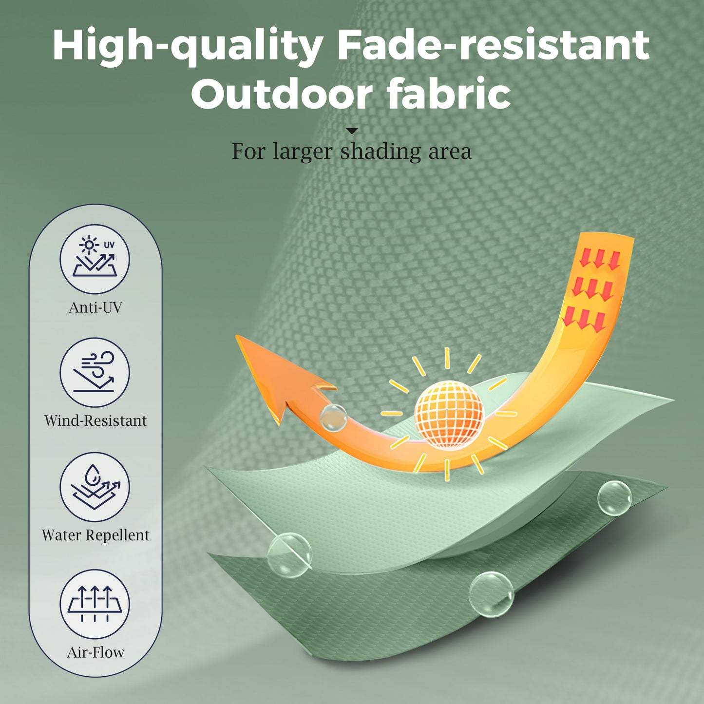 Alpha Joy 15ft Outdoor Patio Umbrella Extra-Large Double-Sided Garden Umbrella with Crank Handle and Base - Mint