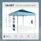 Alpha Joy 10x10ft Pop-up Canopy Instant Outdoor Canopy Tent Portable Straight Leg Shelter with Roller Bag for Outside, D&L Blue