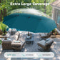 Alpha Joy 15ft Outdoor Patio Umbrella Extra-Large Double-Sided Garden Umbrella with Crank Handle and Base - Cerulean