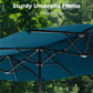 Alpha Joy 13x6.5ft Double-Sided Extra Large Outdoor Patio Market Rectangle Umbrella with Crank Handle, Cerulean