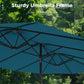 Alpha Joy 15ft Outdoor Patio Umbrella Extra-Large Double-Sided Garden Umbrella with Crank Handle and Base - Cerulean