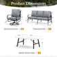 Alpha Joy 5 Seat Outdoor Patio Furniture Set Metal Conversation Set with Swivel Sofa Chairs, Gray