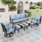Sophia&William 7 Seat Patio Conversation Set Outdoor Sofa Furniture Set with Ottomans, Blue