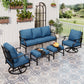 Sophia&William 7 Seat Patio Conversation Set Outdoor Sofa Furniture Set with Ottomans, Pacific Blue