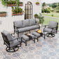 Sophia&William 7 Seat Patio Conversation Set Outdoor Sofa Furniture Set with Ottomans, Gray