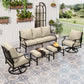 Sophia&William 7 Seat Patio Conversation Set Outdoor Sofa Furniture Set with Ottomans, Beige