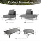 Sophia & William 7-Piece Modular Patio Furniture Set 6-Seat Low-Profile Sofa with Extra Thick Cushions & Nesting Tables, Grey
