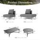 Sophia & William 8-Piece Modular Patio Furniture Set 7-Seat Low-Profile Sofa with Extra Thick Cushions & Nesting Tables, Grey