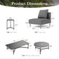 Sophia & William 10-Piece Modular Patio Furniture Set 7-Seat Low-Profile Sofa with Extra Thick Cushions, Nesting Tables & Side Table, Grey