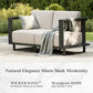 Alpha Joy 4 Pieces HDPE Patio Furniture Set with Wide Wicker Iron Seat & Thick Cushions, Black Rattan