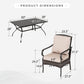 Sophia & William 7Pcs Outdoor Patio Dining Set Metal Cushioned Chairs and Table Furniture Set for 6,Beige
