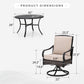 Sophia & William 7Pcs Outdoor Patio Dining Set Metal Cushioned Swivel Chairs and 54  Round Table Furniture Set for 6-Person, Beige