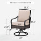 Sophia & William 9Pcs Patio Outdoor Dining Set Metal 84  Extendable Table & 8 Swivel Wicker Rattan Chairs with Beige Cushions