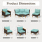 Sophia & William 10 Piece Outdoor Wicker Patio Conversation Sofa Set Outdoor Sectionals, Turquoise