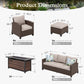 Sophia & William 9 Pieces Wicker Patio Furniture Set with 56" Fire Pit Table 12-Seat Outdoor Conversation Set , Beige