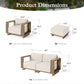 Sophia & William 6 Pieces Wicker Patio Furniture Set 6-Seat Outdoor Cushioned Conversation Set with 2 Sofa Chairs, Yellow-Brown & Beige