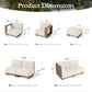 Sophia & William 8 Pieces L-shaped Wicker Patio Furniture Set 8-Seat Outdoor Cushioned Conversation Set, Yellow-Brown & Beige