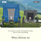 Sophia & William Set of 2 High Back Heavy-Duty Adjustable Director Chair Oversized Camping Chair with Side Table, Supports 300lbs, Blue