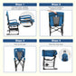 Sophia & William Set of 2 High Back Heavy-Duty Adjustable Director Chair Oversized Camping Chair with Side Table, Supports 300lbs, Blue