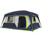 Sophia & William 10 Person Camping Tent 14x10FT All-Weather Large Family Cabin Tent with 2-Room Partition, Blue
