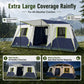Sophia & William 12 Person Camping Tent 16x11FT All-Weather Large Family Cabin Tent with 3 Rooms and 6 Mesh Windows, Blue