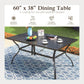 Alpha Joy 8-Piece Outdoor Patio Dining Set with 13 ft Orange Red Umbrella, Cushioned Swivel Chairs & Metal Table for 6
