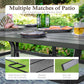 Alpha Joy 8-Piece Outdoor Patio Dining Set with 13 ft Navy Blue Umbrella, Cushioned Swivel Chairs & Metal Table for 6