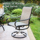 Sophia & William 7 Piece Metal Outdoor Patio Dining Set Outdoor Furniture Set with 1 Steel Retangular Table & 6 Textilene Swivel Chairs,Black