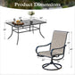 Sophia & William 8-Piece Outdoor Patio Dining Set with 13ft Gray Umbrella, Rectangle Table & Textilene Chairs Furniture Set for 6