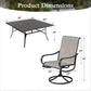 Sophia & William 9 Piece Outdoor Metal Patio Dining Set Square Table and Swivel Chairs Set
