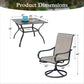 Sophia & William 5 Piece Metal Outdoor Patio Dining Set Outdoor Furniture Set with 1 Steel Square Table & 4 Textilene Swivel Chairs,Black