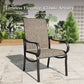 Sophia & William 7Pcs Outdoor Patio Dining Set with 13Ft Beige Umbrella 4 x 22.6inch Highback Textilene Chairs and 2 x Swivel Chairs and Metal Table Furniture Set for 6
