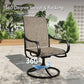 Sophia & William 7Pcs Outdoor Patio Dining Set with 13Ft Beige Umbrella 4 x 22.6inch Highback Textilene Chairs and 2 x Swivel Chairs and Metal Table Furniture Set for 6