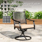 Sophia&William 5Pcs Patio Dining Set Outdoor Metal Swivel Chairs and Square Table w/3.2inch  Beige Cushion for 4