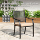 Sophia&William 7Pcs Patio Dining Set Outdoor Metal Padded Cushioned Chairs and Rectangular Wooden-like Tabletop Table Furniture Sets for 6