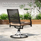 Sophia&William 5Pcs Patio Dining Set Outdoor Metal Swivel Chairs and Square Table w/3.2inch  Beige Cushion for 4