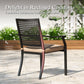 Sophia&William 7Pcs Patio Dining Set Outdoor Metal Padded Cushioned Chairs and Rectangular Wooden-like Tabletop Table Furniture Sets for 6