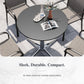 Sophia & William 5 Pieces Outdoor Patio Dining Set, Metal Round Dining Table and Wicker Rattan Chairs Set for 4, Black Placer Gold