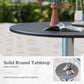 Sophia & William 5 Pieces Outdoor Patio Dining Set, Metal Round Dining Table and Wicker Rattan Chairs Set for 4, Black Placer Gold